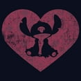 thumbnail image 2 of Girl's Lilo & Stitch Valentine's Day Distressed Heart  Graphic Tee Navy Blue Medium, 2 of 4