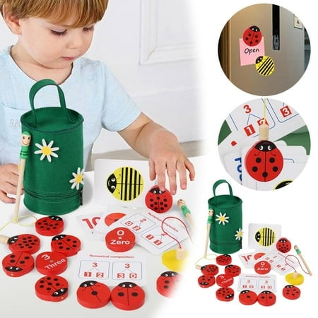 Montessori Wooden Counting Toy for Kids Ages 3-5 Educational Math Learning Games Preschool Activities Fine Motor Skills Development