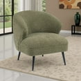 thumbnail image 2 of Neda Accent Chair- Soft Sage Green Boucle- Curved Barrel Back, 2 of 6