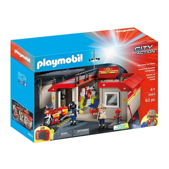 Estación de Bomberos Portátil Playmobil Take Along 62 Piezas