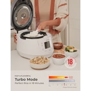 CUCKOO High Pressure Rice Cooker 10-Cup Uncooked / 20-Cup Cooked with Nonstick Inner Pot, Large Rice Maker with 13 Menu Options and Steam Plate, Fuzzy Logic Tech, Voice Guide, White (CRP-P1009SW)
