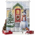 thumbnail image 2 of Christmas Snowman Shower Curtain, Xmas Tree Winter Holiday Gifts Waterproof Fabric Shower Curtains with 12 Hooks, Bathroom Curtain Set for Bathroom Accessories Decor, 66 x 72 Inches, 2 of 9