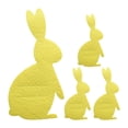 thumbnail image 1 of 4 bolsas porta cubiertos de fieltro con forma de conejito de Pascua para decoración de mesa de Pascua amarillo, 1 of 9