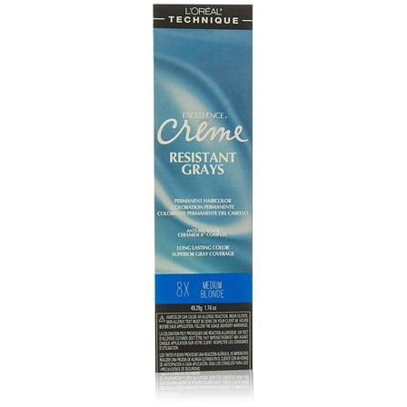 Loreal Excellence Crème Superior Grey Coverage, 8X Medium Blonde, 1.7 Ounce