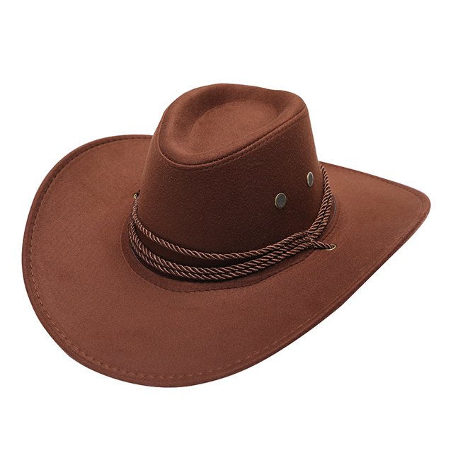 Sombrero de vaquero americano del oeste, sombrero de gamuza para exteriores, sombrero para montar a caballo para hombre, sombrero de vaquero de ala grande