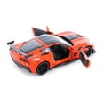 thumbnail image 3 of 2019 Chevrolet Corvette ZR1 Orange with Black Accents 1/24 Diecast Model Car by Motormax, 3 of 4