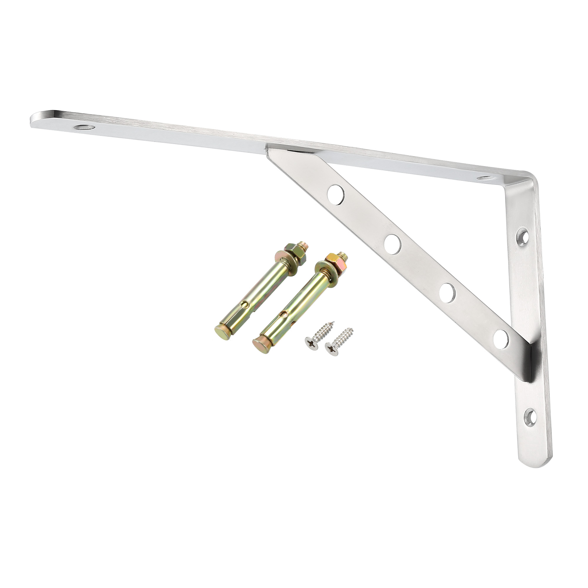 Shelf Bracket, 12"L x 6.3"H x 0.2"T HeavyDuty Removable Solid L
