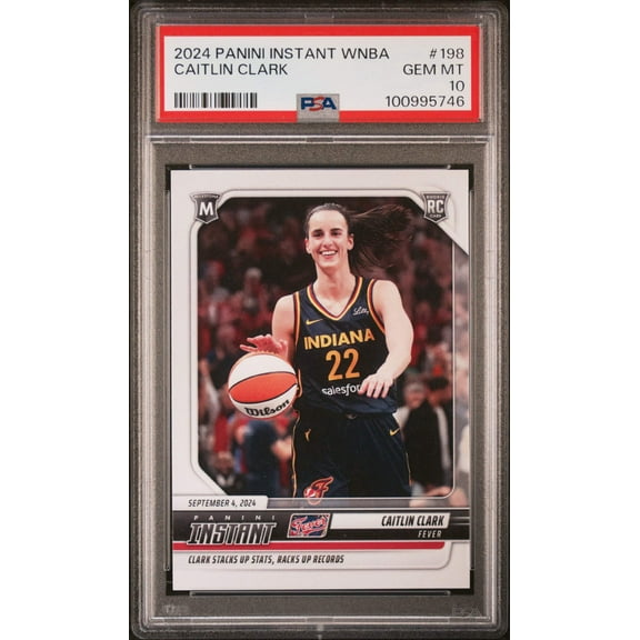 Graded 2024 Panini Instant WNBA Caitlin Clark #198 Rookie RC Basketball Card PSA 10 Gem Mint