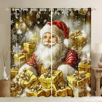 Castle Fairy Xmas Santa Claus Curtains Pack Of 2 (42X84 Each) for Teens Girls Boys,Happy New Year Curtains Blackout,Merry Christmas Bedroom Curtains,Luxury Bedroom Decor