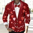 thumbnail image 4 of Atogsazn Mens Valentine's Day Shirts Casual Hearts Printed Long Sleeve Button Up Shirt Work Bussiness Tops Wine XXXL Fashion, 4 of 7