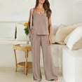 thumbnail image 6 of Jxximdong Pajamas for Women SetSummer 2 Piece Sets Casual Sleeveless Top Long Pants Suits Khaki Loungewear XXL, 6 of 9