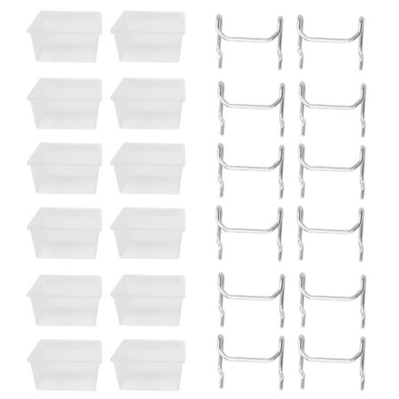 

12 Pieces Plastic Bins Kit - Bins with Hooks - Accessories Workbench Bins Fits to Board
