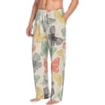 thumbnail image 2 of Uemuo Butterfly Pattern Men's Wide Leg Palazzo Lounge Pants with Pockets Light Weight Loose Comfy Casual Pajama Pants-Large, 2 of 9