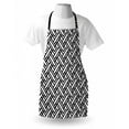 thumbnail image 3 of Black and White Apron Monochrome Interlocking Stripes Pattern with Modern Abstract Inspirations, Unisex Kitchen Bib Apron with Adjustable Neck for Cooking Baking Gardening, Black White, by Ambesonne, 3 of 3