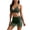 Army Green, variant on Staron Women's Swimsuit Set Vintage Lace Up Bikini with Shorts High Waist Tummy Control Swimwear Beach Pool Party Tankini, Blue L