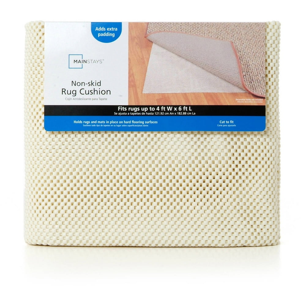 Mainstays Rug Saver NonSkid NonSlip Cream Rug Pad Fits up to 2' x 6