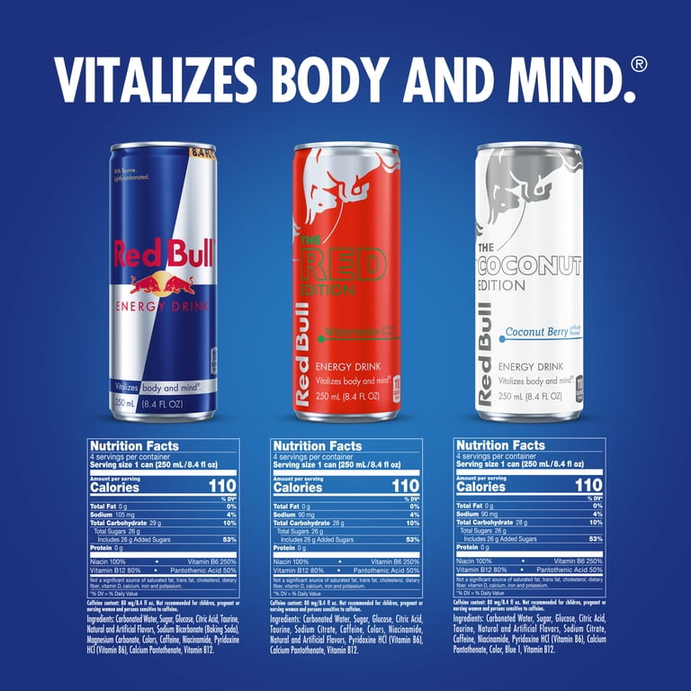 Red Bull Energy Drink Summer Celebration Variety Pack, 80mg