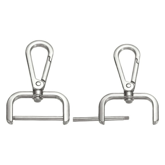 0.8 Inch Swivel Clasp Hooks, 2 Pcs Detachable Snap Hook for Bag Strap Purse Lanyard DIY Craft Hardware, Silver