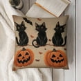 thumbnail image 5 of Cats pumpkins Halloween Linen toss pillowcase decoration pillowcase gifting preferred 18x18 inch cushion cover sofa pillowcase sofa bedroom living room car, 5 of 5