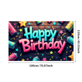 thumbnail image 3 of Happy Birthday Backdrop Banner Party Supplies Photography Props Decorations Birthday Party Background Decors Celebration Event Scene, 3 of 4