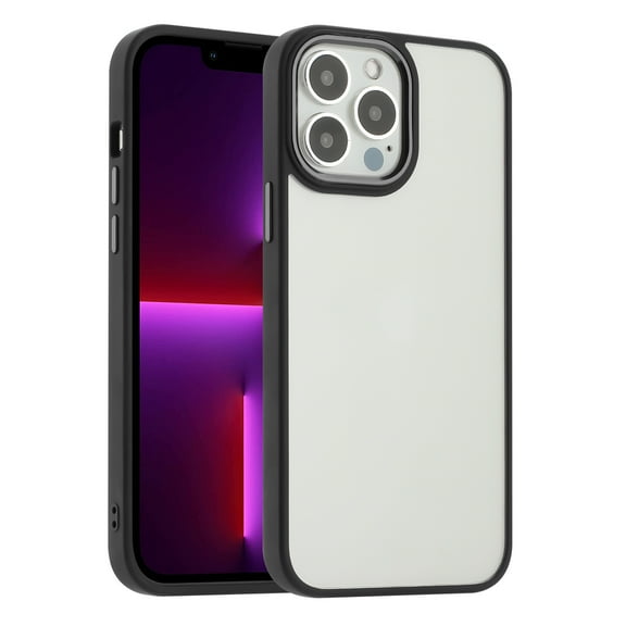 For Apple iPhone 14 Pro Max 6.7 inch Impact Shockproof Protective Clear Back Bumper Frame Hybrid Case Cover Black