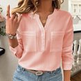 thumbnail image 7 of hotojiny Business Casual Tops for Women Summer Breathable Long Sleeve Work Blouses Casual Notch V Neck Button Shirt with Pockets, 7 of 7