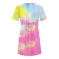 thumbnail image 4 of Drindf Women's Midi Tie Dye Dress Casual Short Sleeve O Neck Swing Dresses for Beach, 4 of 6