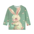 thumbnail image 4 of Jinhomg Kids Easter T Shirt Boys Girls Funny Bunny Rabbit Holiday Shirts Casual 3/4 Sleeve Cute Easter Graphic Tops for Child Kid Multicolor 3 Years, 4 of 5