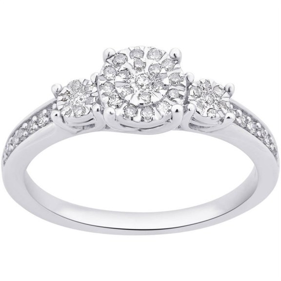 1/4 Carat T.W. Diamond Sterling Silver 3-Stone Promise Ring