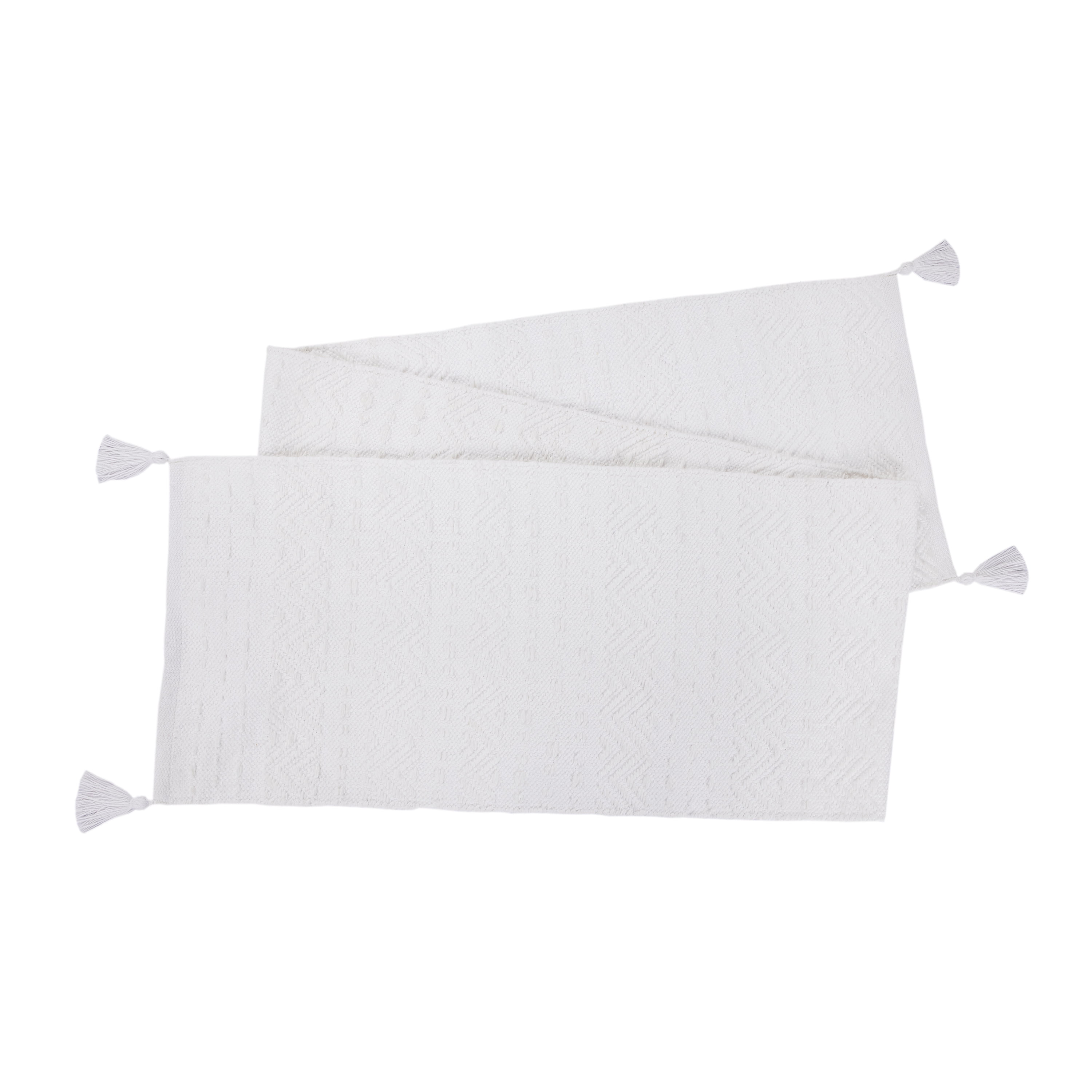 Better Homes & Gardens CHUNKY WH RNR - 14 x 90 - White - 100% Cotton
