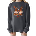 thumbnail image 3 of Meichang Thanksgiving Sweatshirt for Women Oversized Long Sleeve Drop Shoulder Pullover Cute Gnome Couple Graphic Crewneck Sweatshirts, 3 of 5