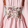 thumbnail image 4 of Girls Renaissance Corset Dress Puff Sleeve Peasant Medieval Dresses Ruffle Cute Elegant Party Outfits Pink, Size 9 Y, 4 of 7