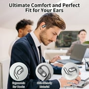 Open Ear Bluetooth 5.4 Earbuds, Wireless Headphones Sport Over Earphones Built-in Mic with Ear Hooks 50H Playtime Ear Buds LED Display Charging Case, Waterproof Design for Running Fitness, Black
