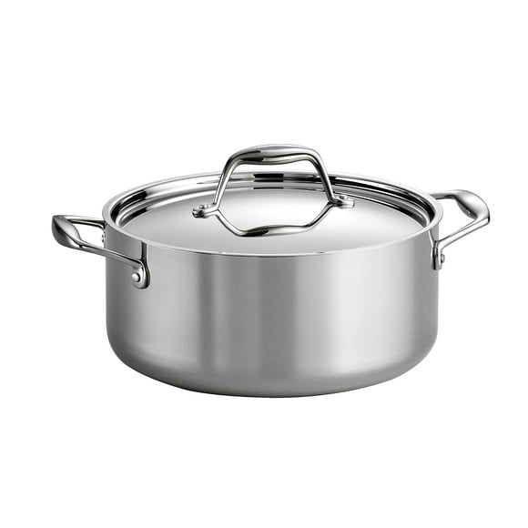 Tramontina Signature 5-Quart Tri-Ply Clad Stainless Steel Dutch Oven with Lid, Induction Ready, Oven-Safe, Dishwasher Safe