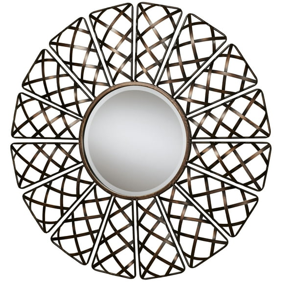 Helia Bronze Mirrored Wall Sculpture 34.5 Inches Diameter