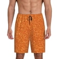 thumbnail image 1 of Fotbe Orange Glitter Pantalones Cortos de Pijama para Hombre, Ropa de Dormir, Pantalones de Pijama Cortos para Hombre-3X-Large, 1 of 6