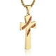 thumbnail image 1 of Colgante de cruz de béisbol, PUEDO HACER TODAS LAS COSAS CON FUERZA Versículo de la Biblia Collar de acero inoxidable 55,88 + 5,08 cm Cadena, oro TUNC Sencillez, 1 of 5