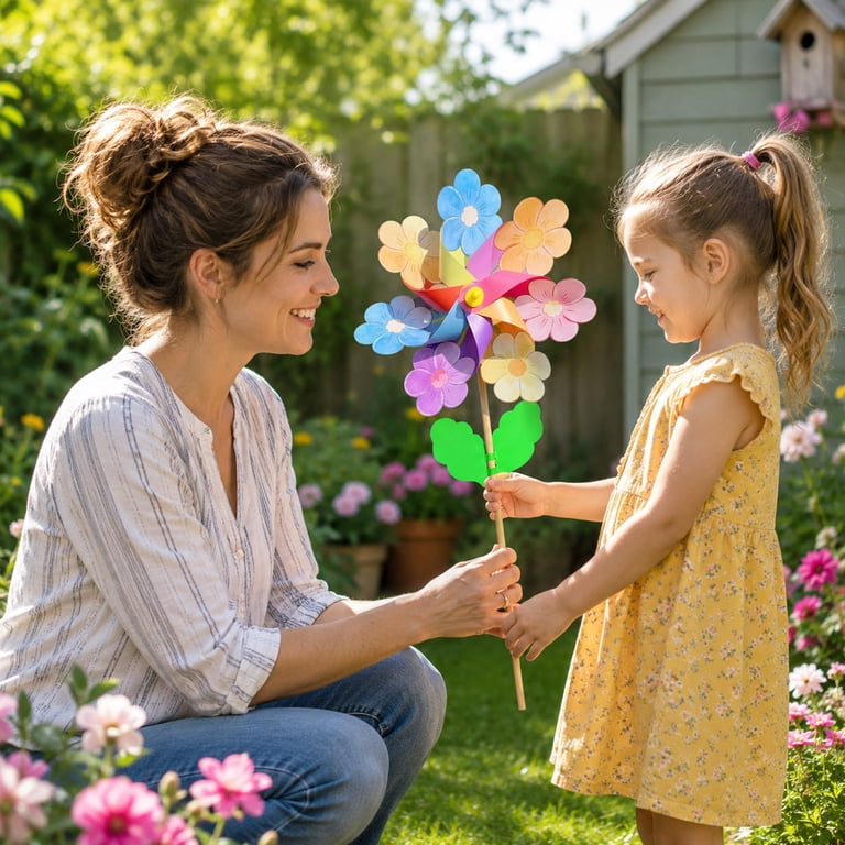 ZZAIXHL Flower Pinwheels for Yard and Garden - Wind Spinners and
