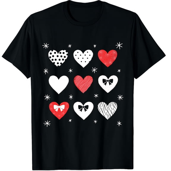 Valentines Shirts for Women Cute Candy Heart Tshirt Graphic Valentine Gift Casual Hearts Graphic Crew Neck Short Sleeve T-Shirts (Men's, Women's)