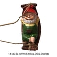 thumbnail image 3 of HAHUT Funny Garden Gnomes Decorations Outdoor Cute Resin Hammock Gnome Hanging Statues Garden Decor Backyard Art (Green), 3 of 10