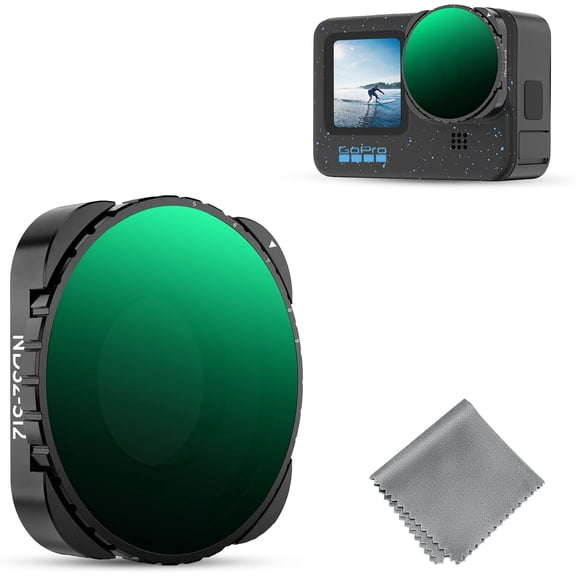 K&F CONCEPT Variable ND32-512 Filter, Neutral Density Light Reduction Filter Compatible with GoPro Hero 13/12/11/10/9 Black, Multicoated HD Optical Glass Action Camera Accessories