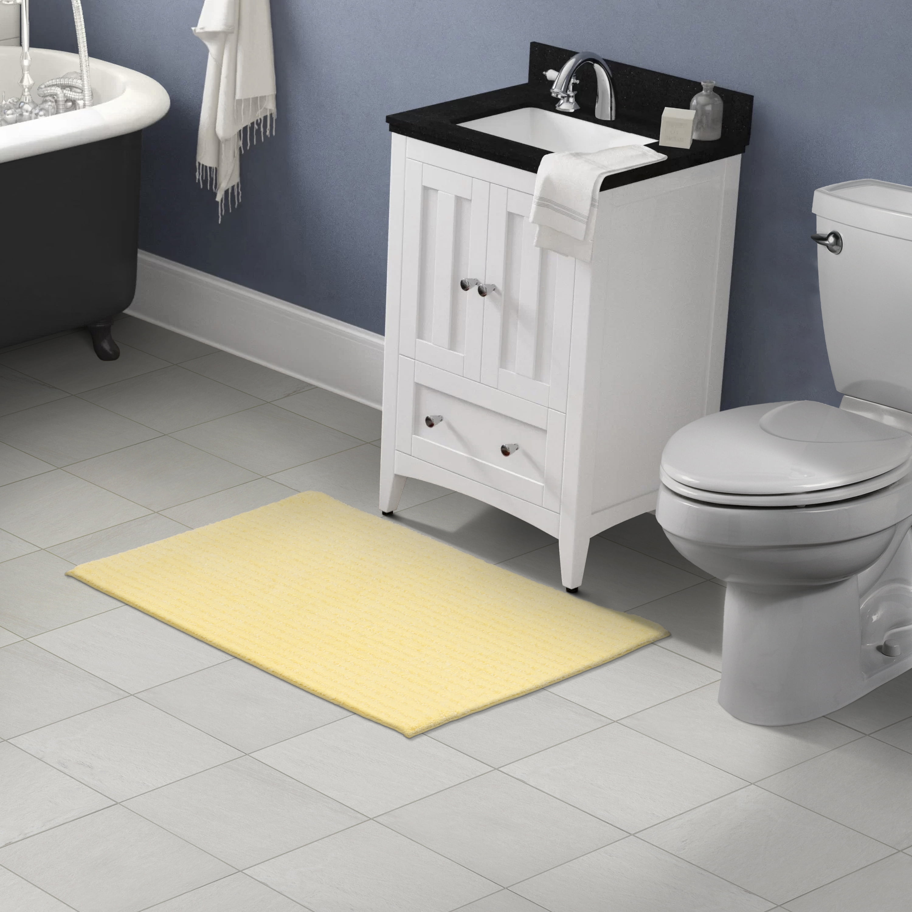 Garland Rug Sheridan Washable Nylon Rubber Ducky Yellow Bath Rug, 24" x 40"