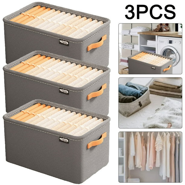 Organizador Sujetadores Caja Almacenamiento Plegable para Pantalones Vaqueros Doméstico Tela (gris XL) 3 Uds.