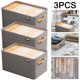 thumbnail image 1 of Organizador Sujetadores Caja Almacenamiento Plegable para Pantalones Vaqueros Doméstico Tela (gris XL) 3 Uds., 1 of 4