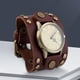 thumbnail image 5 of Reloj de PU para hombre, regalo premium para el Día del Padre, elegante movimiento, moda para San Valentín. Café, 5 of 9