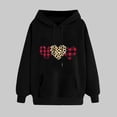 thumbnail image 2 of XPMWRP Women's Valentine's Day Hoodie Loose Sweatshirts Long Sleeve Heart Graphic Printed Pullover Oversized Drawstring Sweatshirts with Pockets Black XXL, 2 of 5