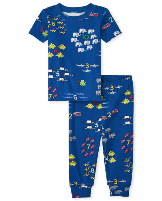 The Childrens Place Baby And Toddler Boys Counting Snug Fit Cotton Pajamas
