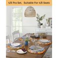 thumbnail image 5 of 13 Inch Round Placemats Set of 4, Orange Yellow Pumpkin Non Slip Heat Insulation PP Table Mats, Thanksgiving Botanical Wooden Leaves Fall Washable Place Mats for Kitchen Dining Party Table Decor, 5 of 7