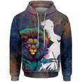 thumbnail image 3 of Sudadera con capucha holgada para hombre, nueva sudadera de otoño 2024, estampado 3D de león gótico, ropa Y2k, ropa urbana Harajuku para hombre, 3 of 5