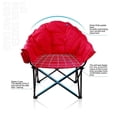 thumbnail image 4 of MF Studio Oversized Padded Moon Chair Camping Folding Saucer Chairs with Cup Holder and Carry Bag, Supports up to 400lbs, Red, 4 of 6